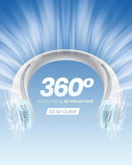 Portable Neck Fan, Bladeless Cooling Fan, 8H Working Time, Headphone Design Personal Fan, Adjustable Neck Fan with 3 Speeds, for Travel Desk Bedroom