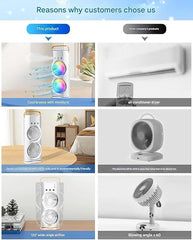 Portable Double Ended Spray Fan, Cold Air, 3 Gears USB Rechargeable Mini AC Air Cooler Misting Fans with LED Light Cooler, Touch & Remote Control, 280ml Water Tank, Ice Filling Fan (Multy)