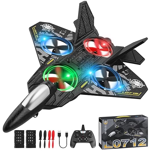 RC Remote Control Airplane for Flying, Indoor Outdoor Toy Airplane, Jet Toys, Stunt Roll Airplane Toy for Rechargeable Batteries, Gift Toy for Kids