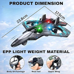 RC Remote Control Airplane for Flying, Indoor Outdoor Toy Airplane, Jet Toys, Stunt Roll Airplane Toy for Rechargeable Batteries, Gift Toy for Kids