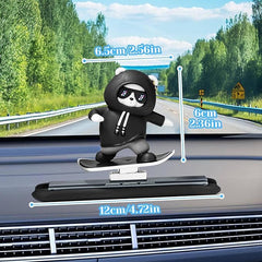 New Car Ornament - Skateboarding Bear Car Decor,Funny Skater Bear Car Interior Decoration Dashboard Ornament.