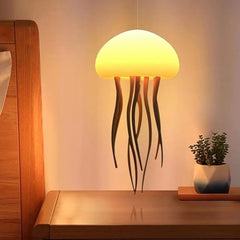 LED Cute Jellyfish Night Light, RGB Gradient Bedside Voice Control Light Rechargeable - Type-C Table Bedside Lamp with Touch Sensor Lamp for Bedroom